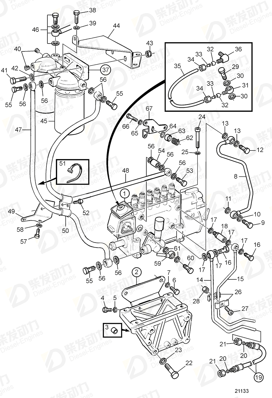 volvo penta Oil pressure pipe 3826891 Drawing volvo penta Oil pressure pipe 3826891 Drawing